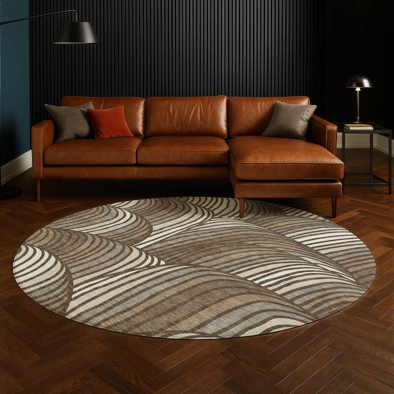 Machine Washable Indoor/ Outdoor Modern Parsons Chantille Rug