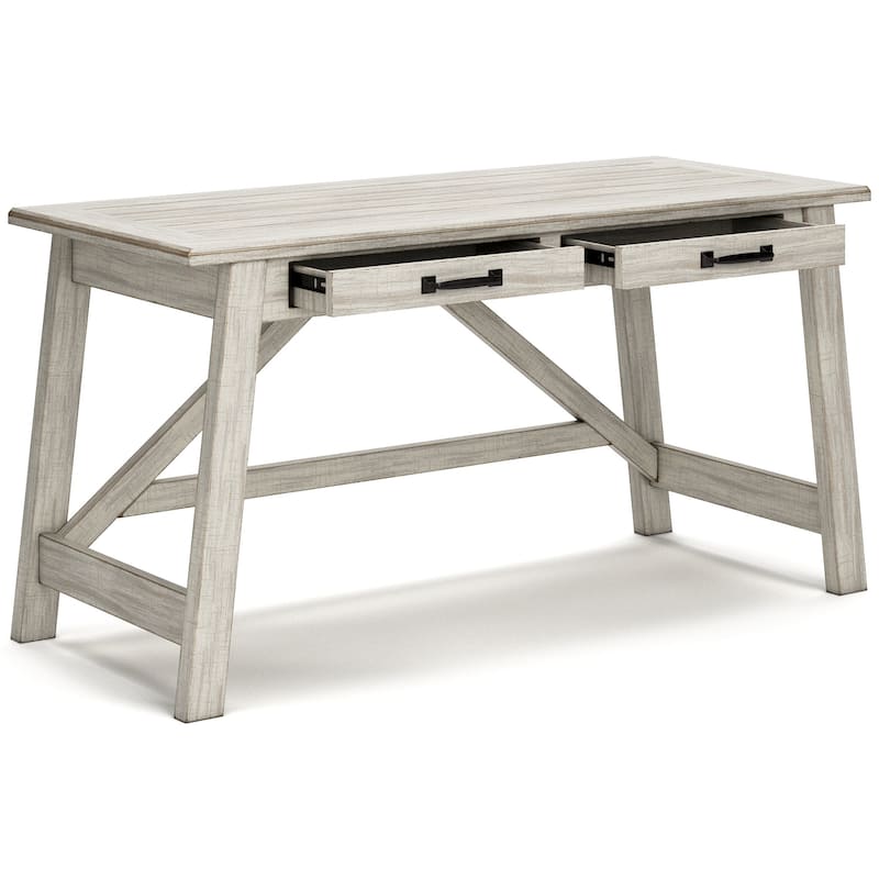Signature Design by Ashley Carynhurst White Home Office Desk and Storage