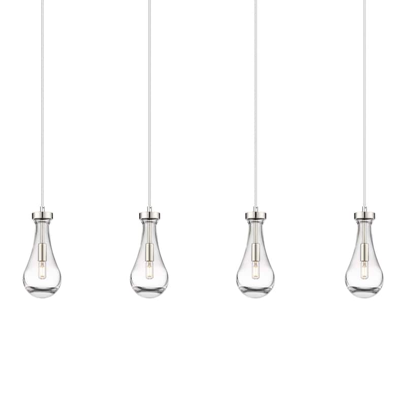 Innovations Lighting 124-451-1P-12-49 Owego Pendant Owego 4 Light 49" - Polished Nickel / Clear
