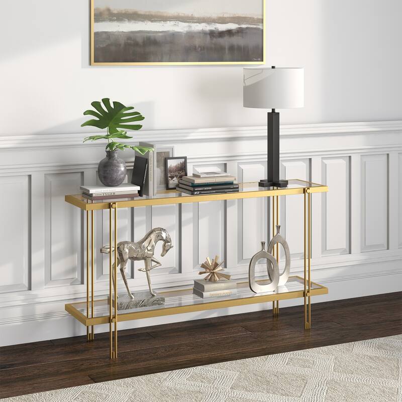 Inez Steel and Glass Console Table