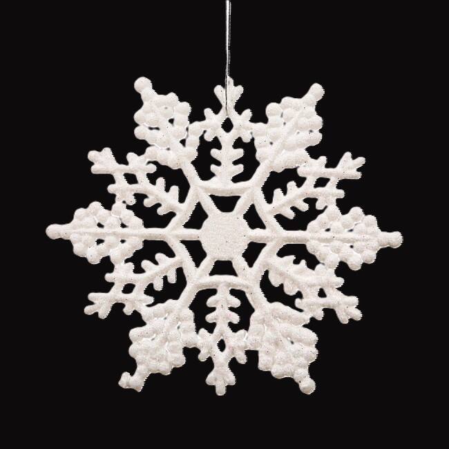 24ct Glitter Snowflake Christmas Ornaments 4"