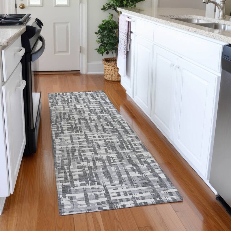 Premium Washable Super Soft Abstract Weave Mayfield Rug - Gray - 2'3" x 7'6"
