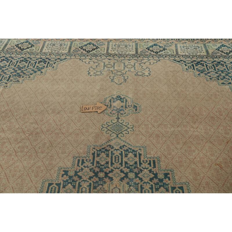 Vegetable Dye Tabriz Persian Large Rug Hand-Knotted Wool Carpet - 10'10"x 12'9"