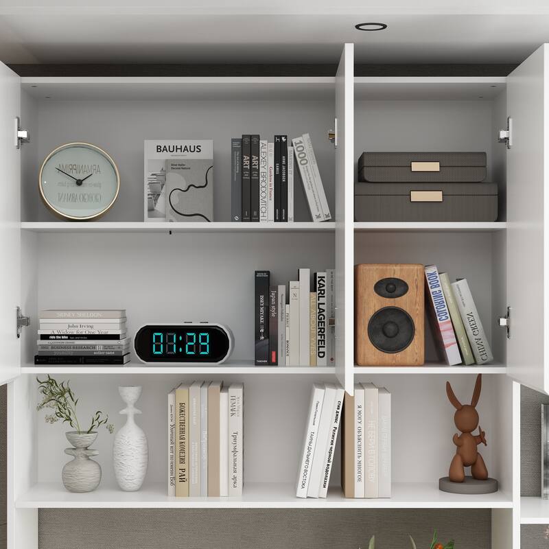 2-Seater Gaming and Work Desk with Shelving Functional Home Furniture
