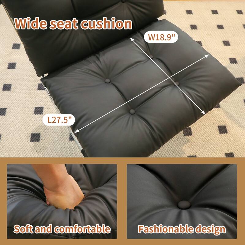 Faux Leather Upholstered Living Room Chair Accent Chair Reading Chair