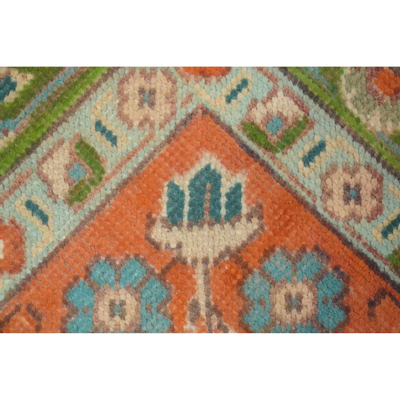 Hand Knotted Oriental 100% Wool Carpet Traditional Floral Oranges & Rust Tabriz Area Rug - 4' 11'' X 3' 1''