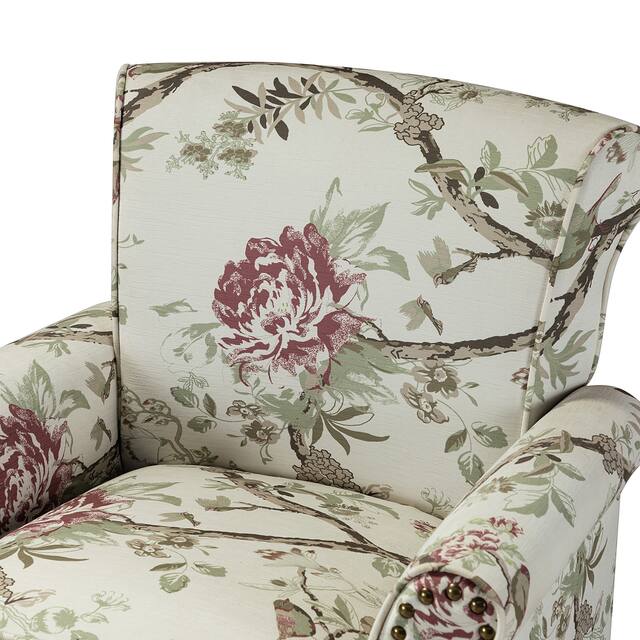 HULALA HOME Nailhead Trim Traditional Accent Armchair with Rolled Arms