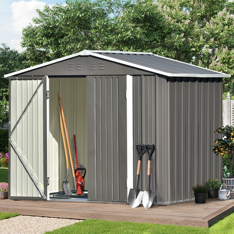 Patio Garden Tool Shed Outdoor Bike Storage Shed with Lockable Doors