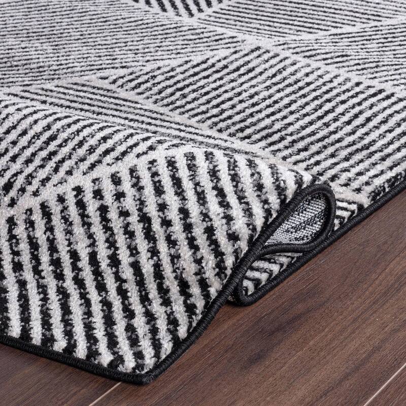 Contemporary Geometric Stripe Area Rug