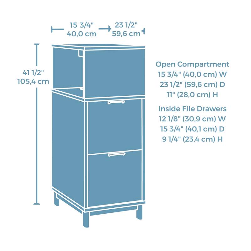 Wood File Tower with Modern Design, Acacia