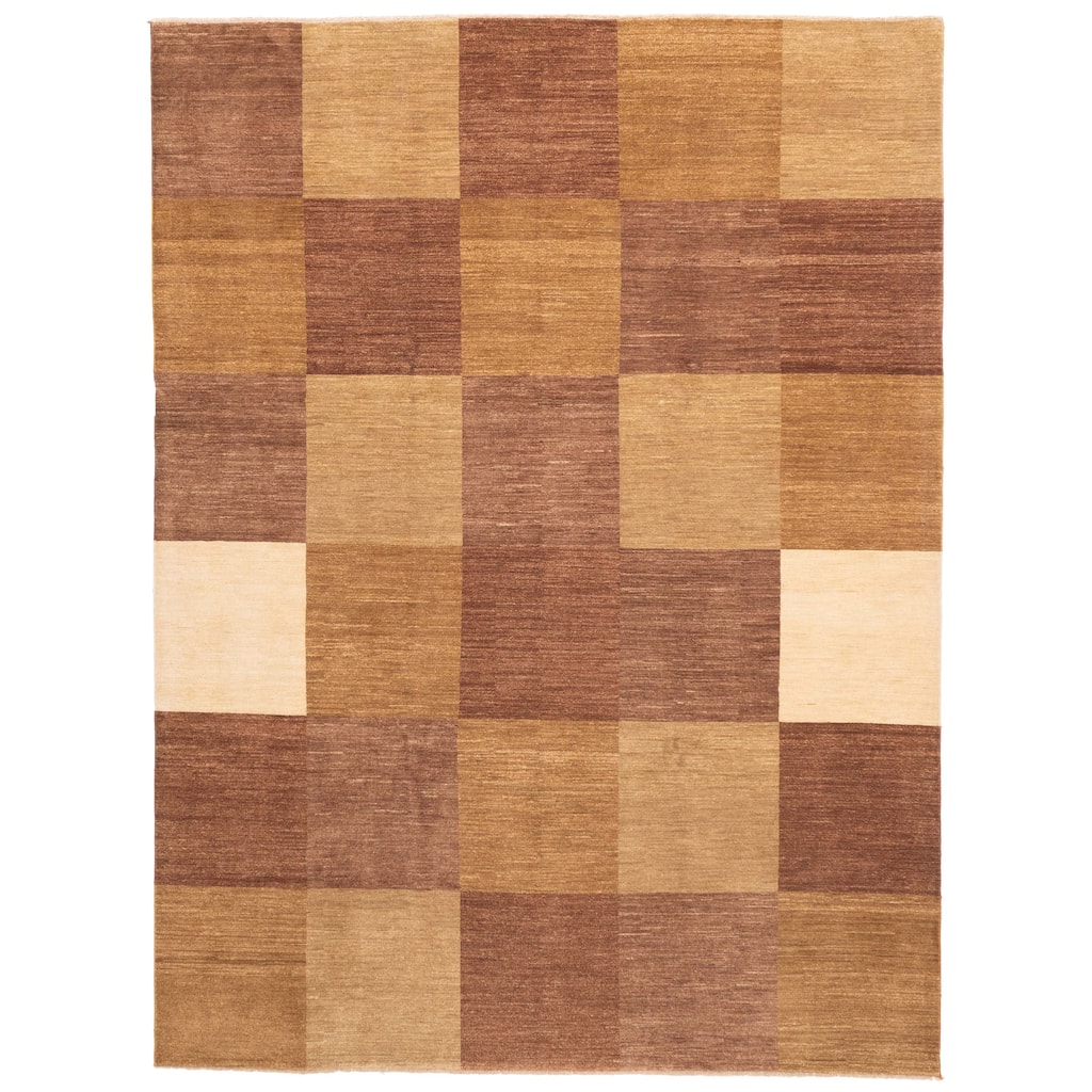 ECARPETGALLERY Hand-knotted Peshawar Ziegler Brown Wool Rug - 9'2 x 12'4
