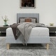 preview thumbnail 26 of 91, Caxkun Upholstered Platform Bed Frame with Wingback headboard