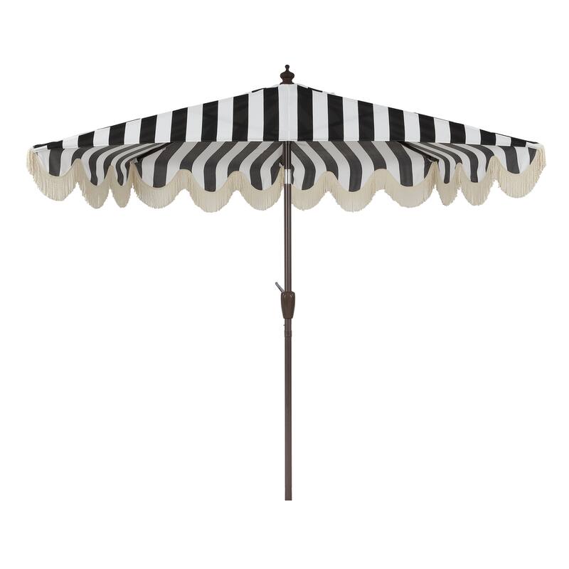 9ft Half Market Umbrella, Scalloped, Crank, Tilt, UV, by JONATHAN Y
