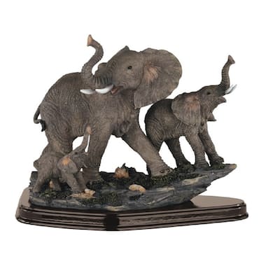 Q-Max 7"H Elephant Family Playing Together Figurine
