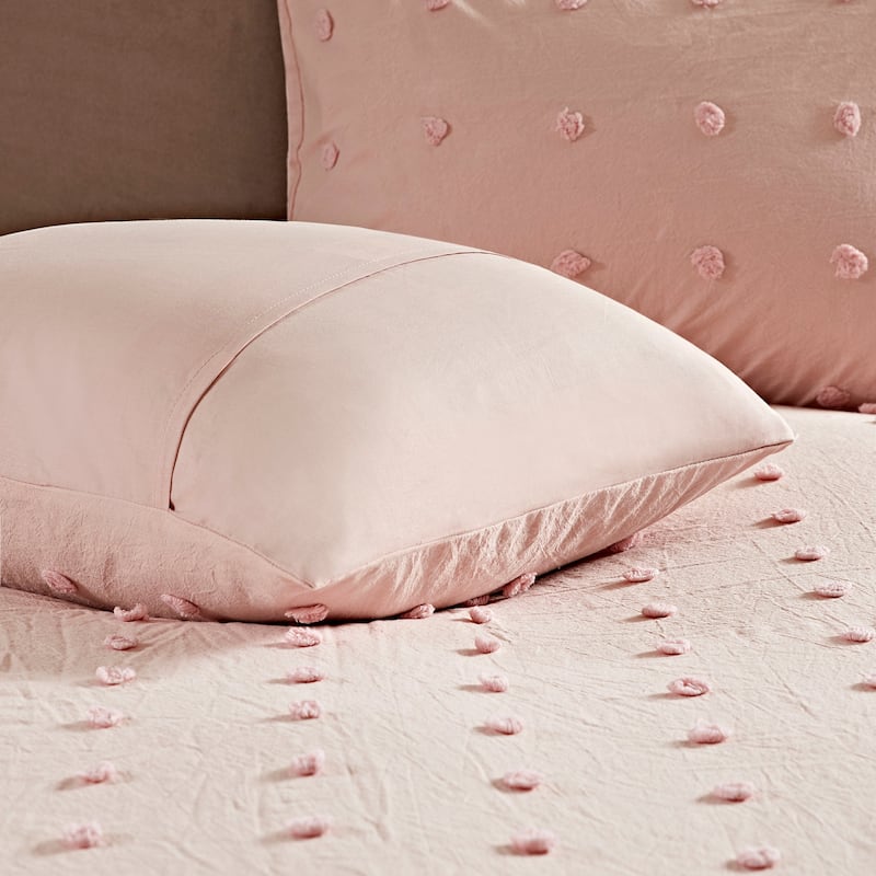 Intelligent Design Maize Cotton Jacquard Comforter Set with Euro Shams and Throw Pillows