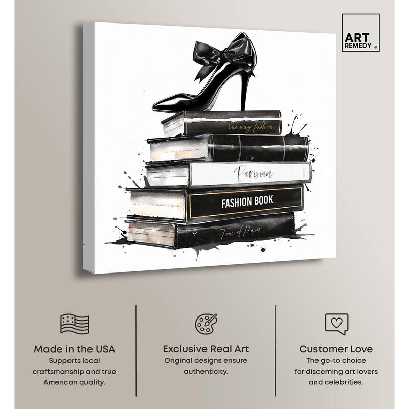 Classic Book Stack Canvas by Art Remedy, Gallery Wrapped