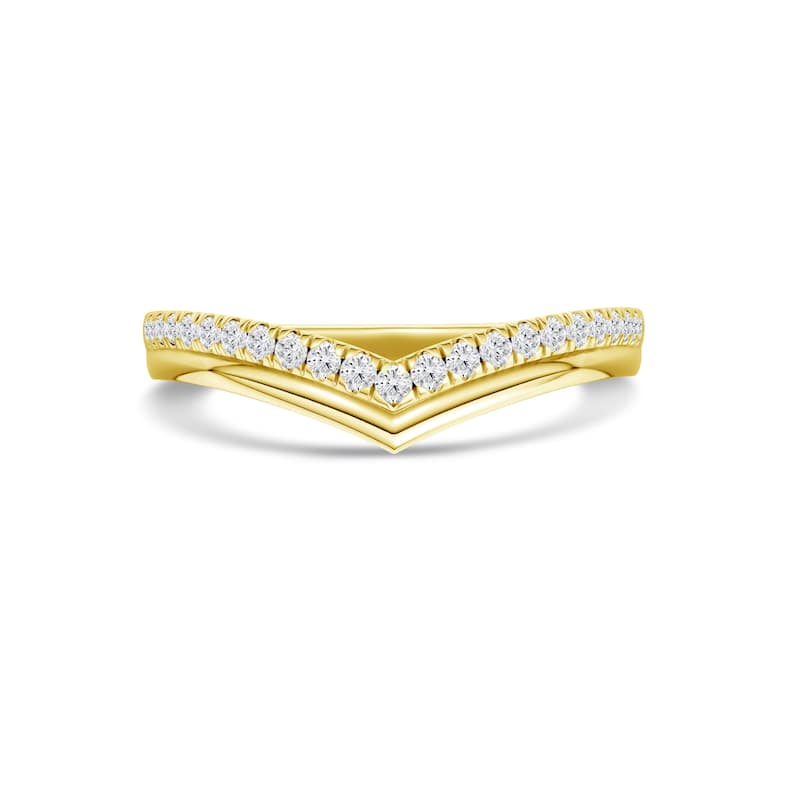 1/6ct TDW Diamond Contour Wedding Band in 10K Gold for Women
