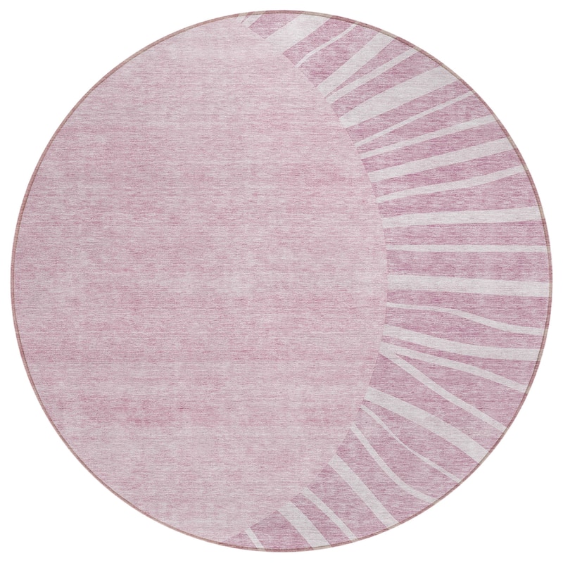 Machine Washable Indoor/ Outdoor Chantille Modern Sunburst Rug