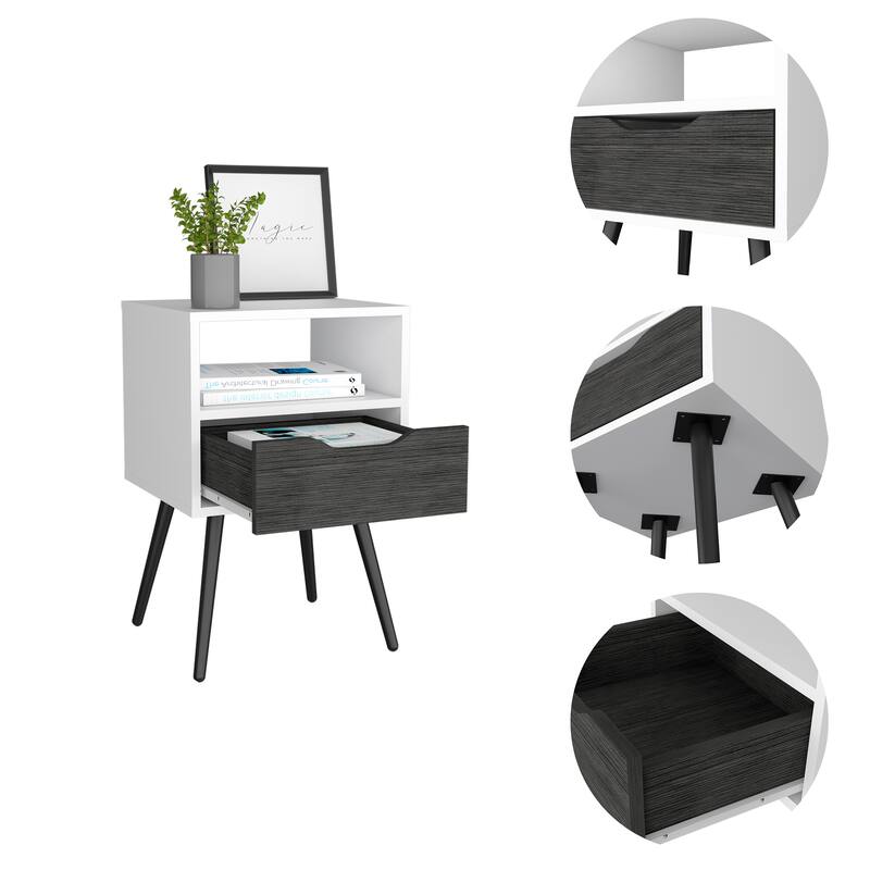 Haverson 1-Drawer 1-Shelf Nightstand