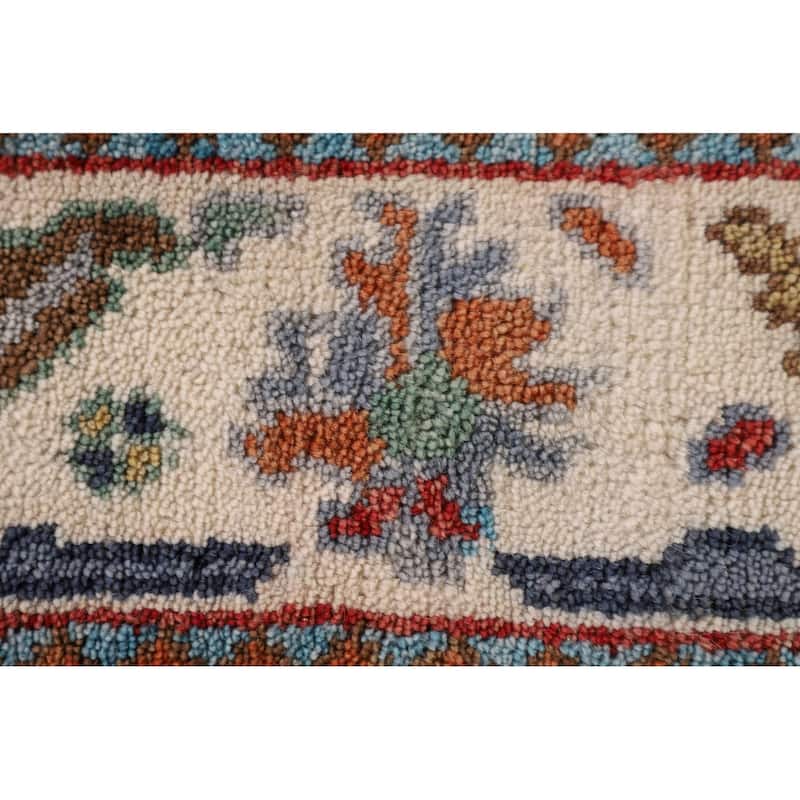 Floral Blue Oushak Oriental Area Rug Handmade Wool Carpet - 4'0" x 5'11"