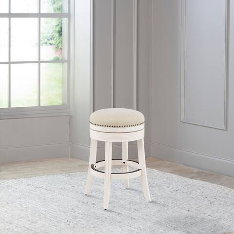 Hillsdale Furniture Tillman White Wood Backless Swivel Counter Height Stool - 26.5H X 22.25W X 22.25D