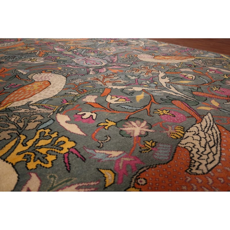 Animals Design Ziegler Indian Large Area Rug Handmade Wool Carpet - 9'10"x 13'8"