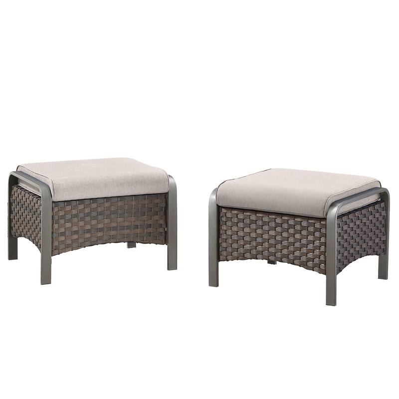 Outside Patio Swivel Chair Glider Chair with Ottomans