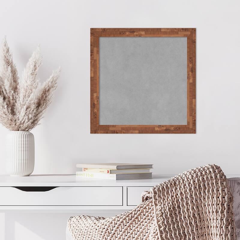 Amanti Art Fresco Light Pecan Framed Magnetic Board