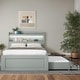 preview thumbnail 12 of 17, Twin XL Size Platform Bed with Storage LED Headboard, Charging Station, Twin Size Trundle and 2 Drawers