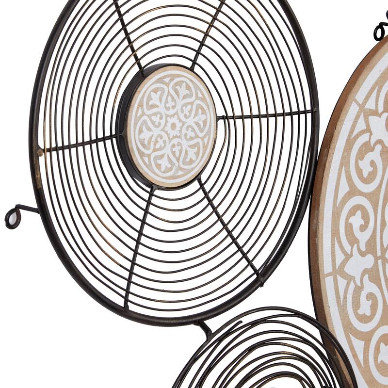 Black Metal Handmade Plate Home Wall Decor with Intricate Pattern