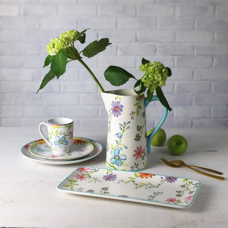 Euro Ceramica Charlotte 76 oz Pitcher - 8.27 in. x 5.24 in. x 9.25 in.