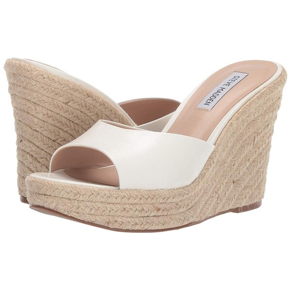steve madden white wedge sandals