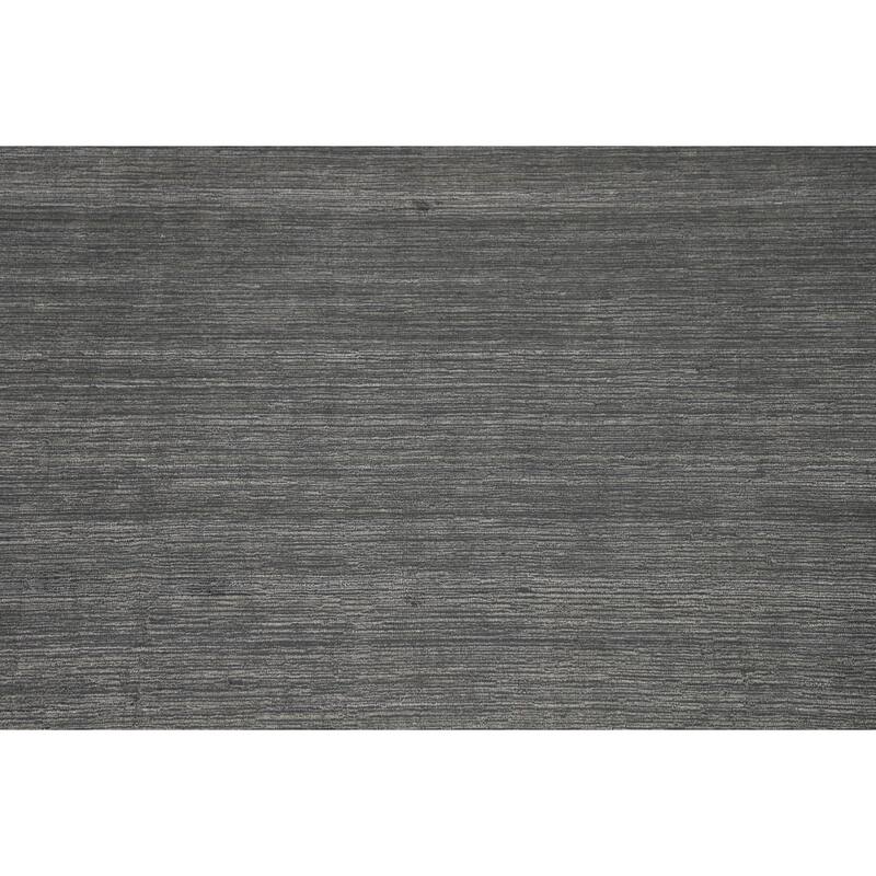 Tribal Gray Gabbeh Indian Area Rug Hand-Knotted Wool Carpet - 7'9" x 9'9"