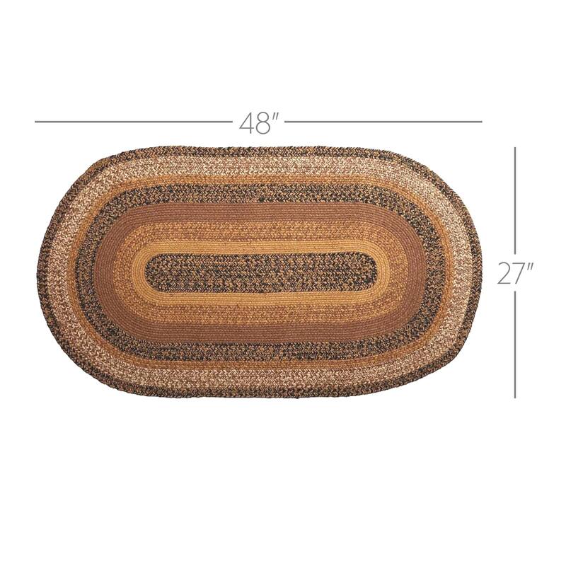 Kettle Grove Jute Rug Oval w/ Pad 27x48 - 27" x 48"