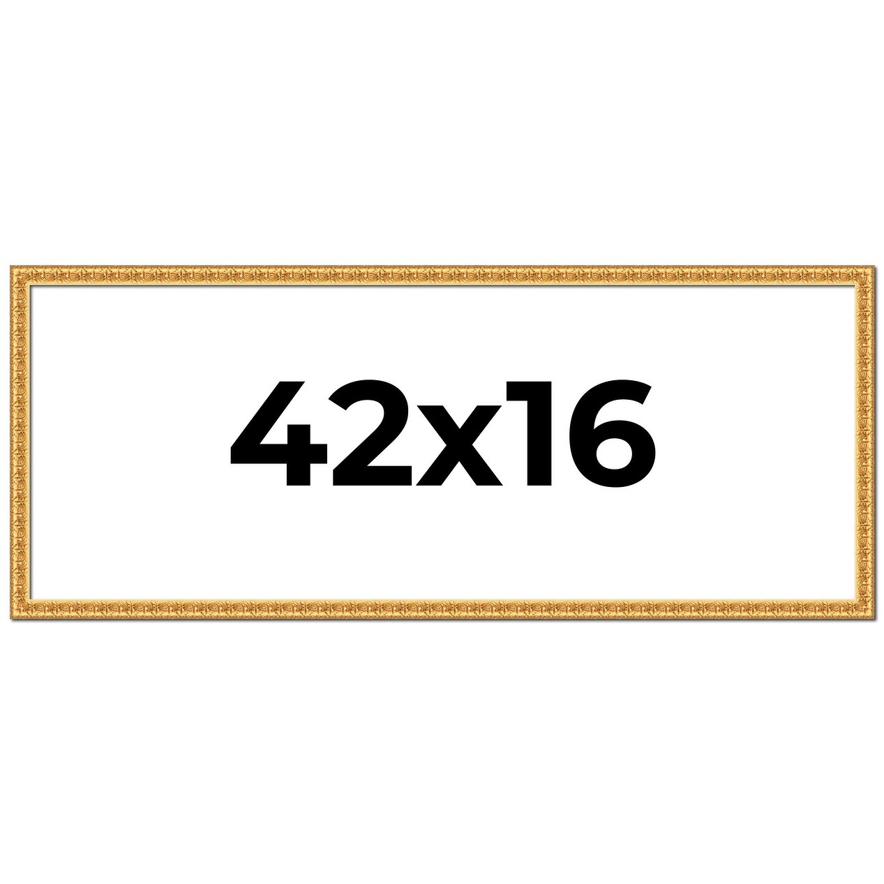 42x16 Frame Gold Real Wood Picture Frame Width 1 inches | Interior