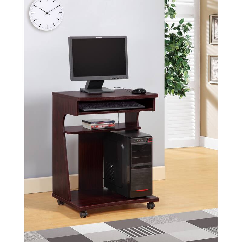 Utility cart Microwave cart Kitchen cart Computer cart one gliding shelf two shelves rounded corners mobile