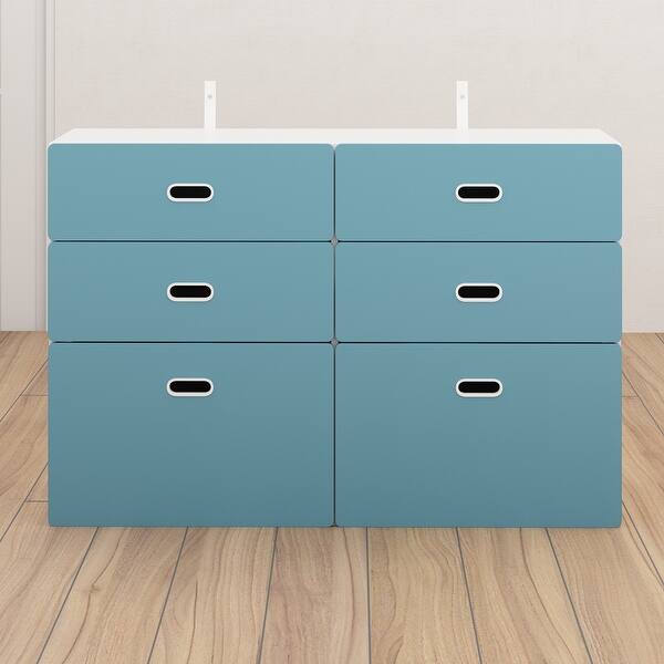 green guard dresser Children 6 Drawer Dresser Greenguard Gold Certified Chest Bedroom Blue - Bed Bath & Beyond
