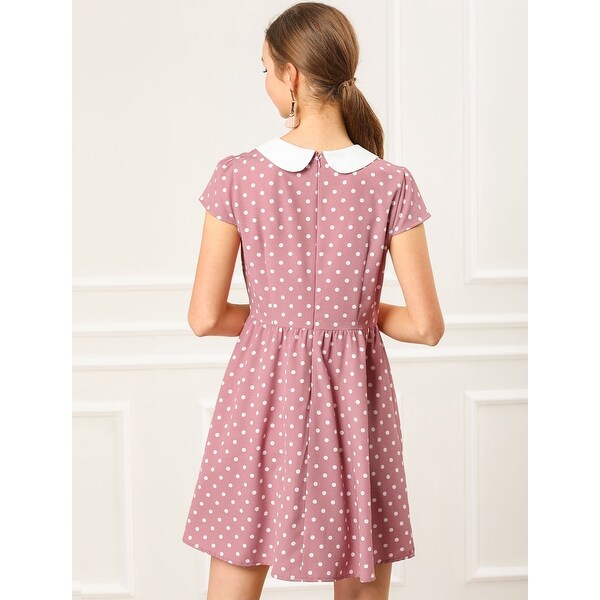 pink polka dot dress womens