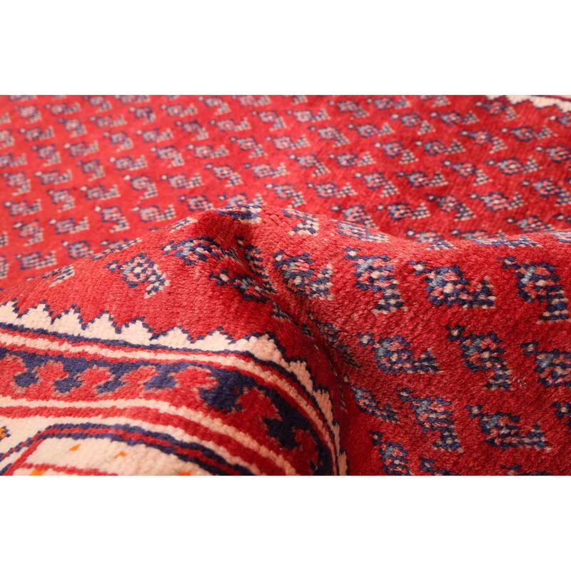 ECARPETGALLERY Hand-knotted Andelz Red Wool Rug - 3'5 x 9'11