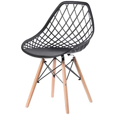 Mid-Century Modern Lattice Back Shell Dining Chair