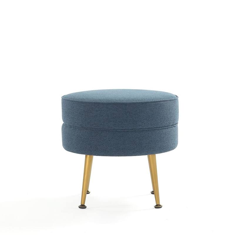 Manhattan Comfort Bailey Mid Century Modern Woven Upholstered Round Ottoman