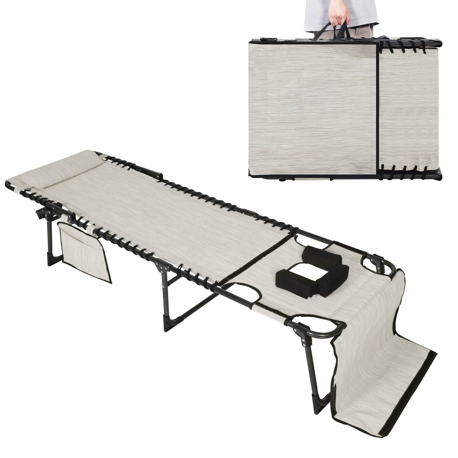 VEIKOUS Outdoor Patio Chaise Lounge for Poolside Tanning and Relaxation-image