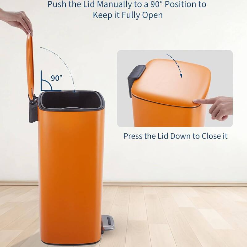 8 Gallon Step-On Kitchen Trash Can, Garbage Can for Home Office Bedroom