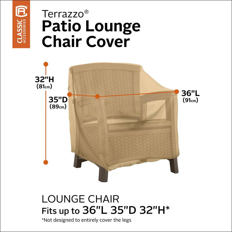 Classic Accessories Terrazzo Water-Resistant 36 Inch Patio Lounge Chair Cover