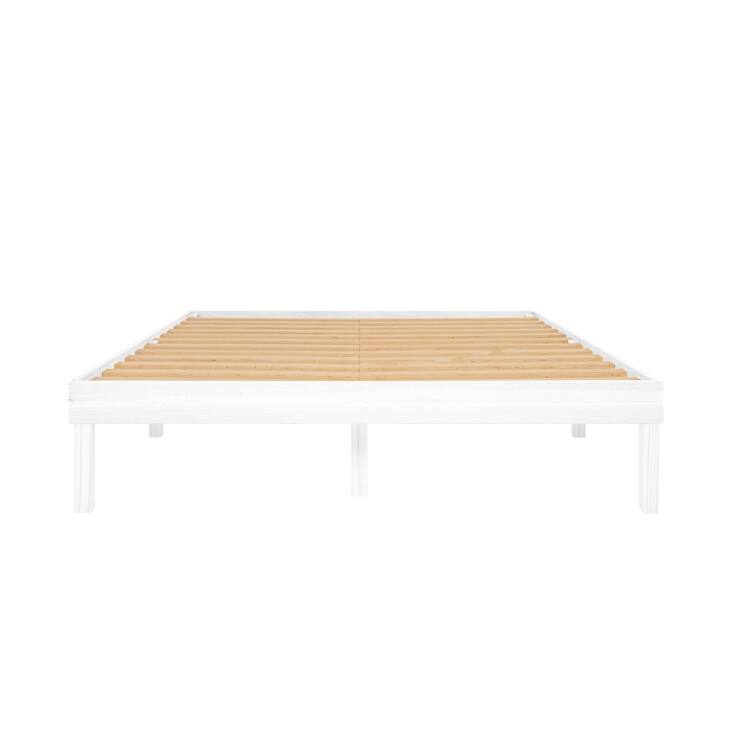 14 Inch Solid Pine Wood Platform Bed Frame No Squeak Bed Frame with Wooden Slats No Box Spring Needed