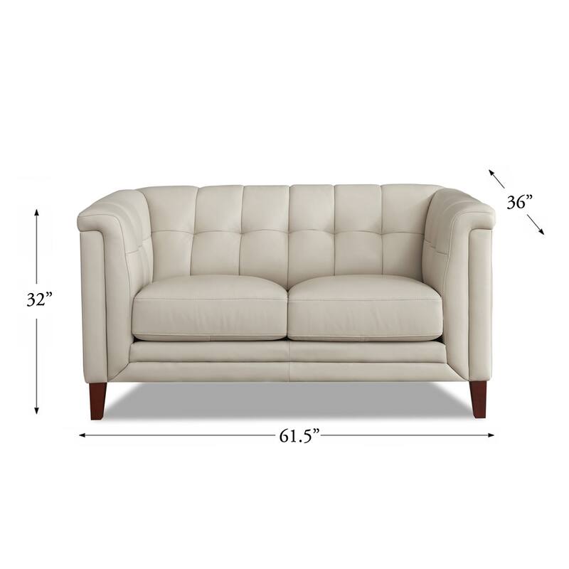 Hydeline Arvo Top Grain Leather Sofa and Loveseat Set with Feather, Memory Foam and Springs