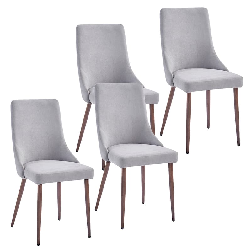 Mid-Century Fabric and Metal Dining Chair, Set of 4