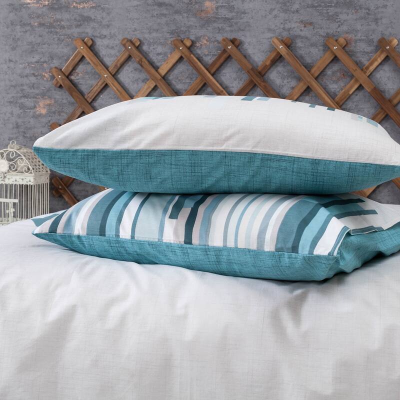 SUSSEXHOME Light Gray Cubes Full Size Duvet Cover Set,Hypoallergenic