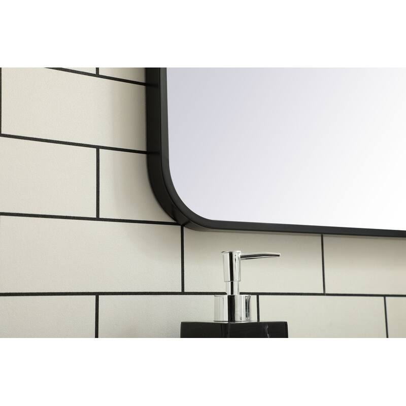 Ezra Soft Corner Metal Rectangular Mirror