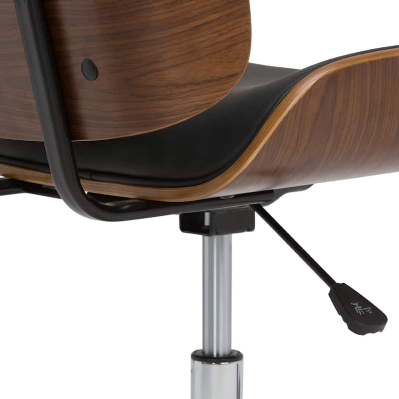 WYNDENHALL Perry Swivel Adjustable Executive Computer Bentwood Office Chair - 22 W x 25 D x 34.1 H
